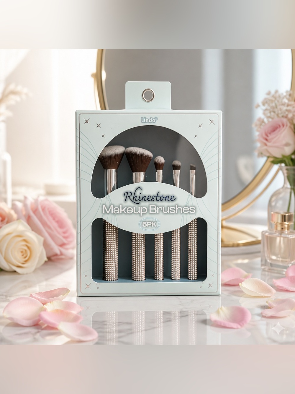 Lindo Rhinestone Makeup Brushes 5-Piece Set